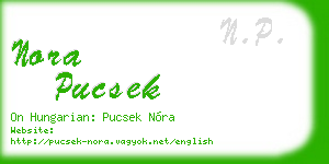 nora pucsek business card